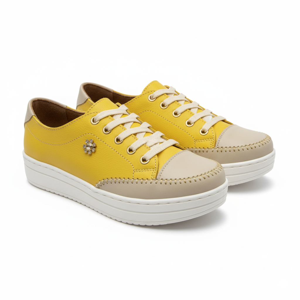 Sapatênis Paola Ferrara - COURO LEGíTIMO - TODO FORRADO - VÁRIAS CORES - SOLA ALTA - cod807 - 10x R$20,99